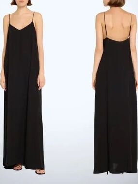 NWT The Row Kole Maxi Dress | Black | XS | Cupro Vegan Silk
